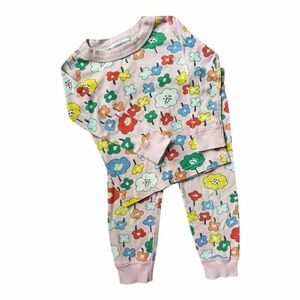 Hanna Andersson Floral Pajama Set Pink Organic Cotton 2 Soft Sleep Cottagecore